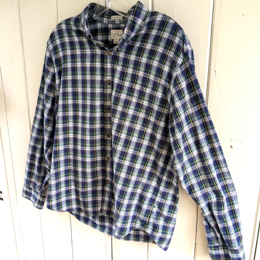 SOLD J. Crew Scotch Plaid Button-Up Shirt sz L - Picture 4 of 8
